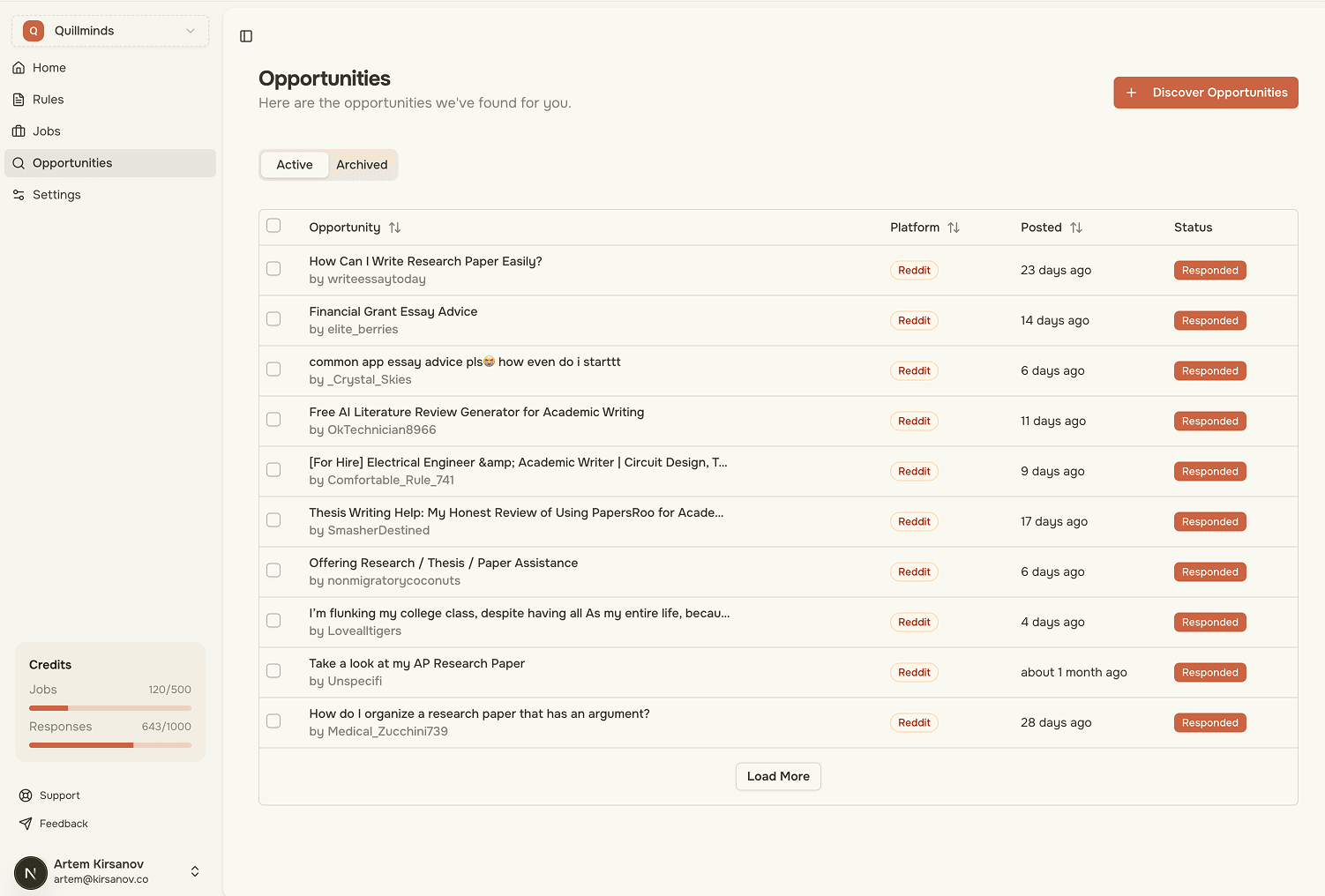 app screen